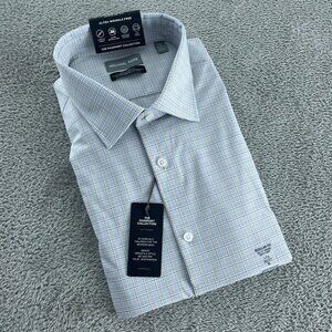 Michael Kors Mens Grey Multi Plaid Dress Shirt XL Regular Fit NWT 4270
